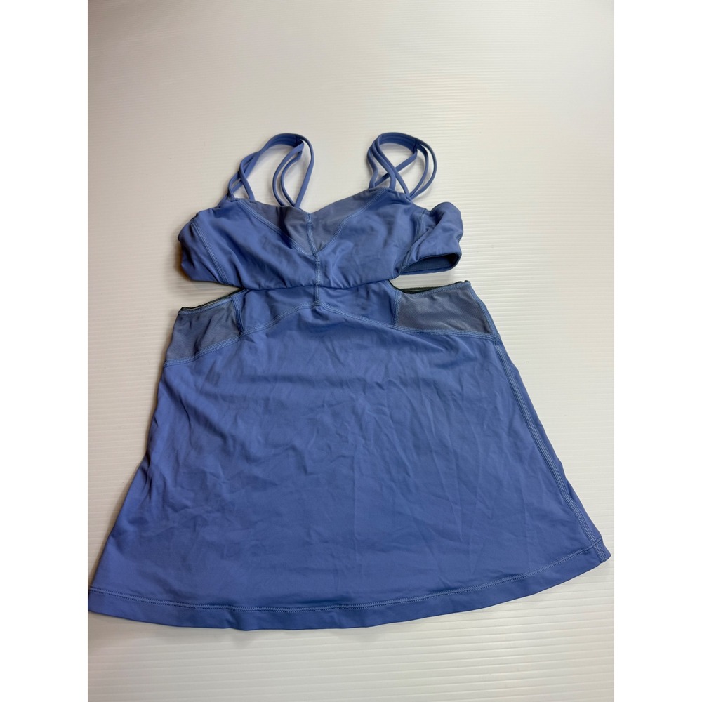 Lululemon Skirted Workout Tank Top Cutout Activewear Athletic Blue Size 6